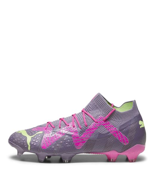 PUMA Purple S Future Ultimate.1 Adults Fg Football Boots Charcoal/yellow 7