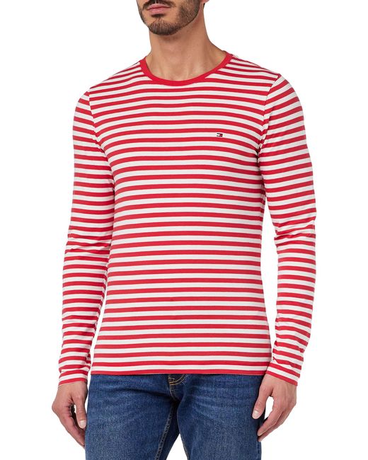 T-Shirt ches Longues Coton Tommy Hilfiger pour homme en coloris Red