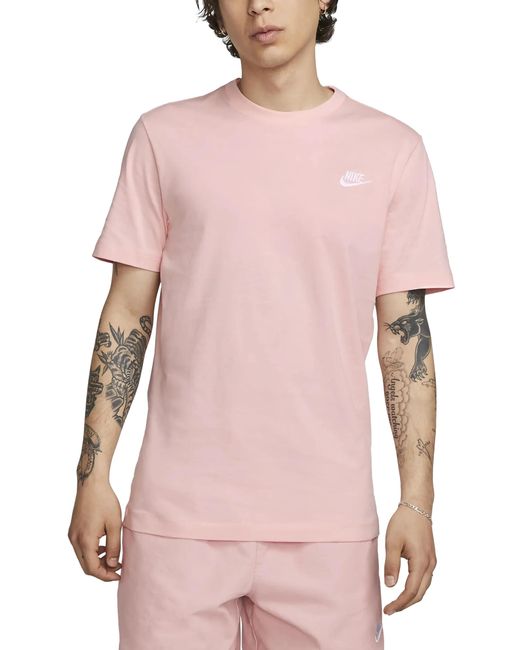 Nike Pink Nsw Club T-shirt for men