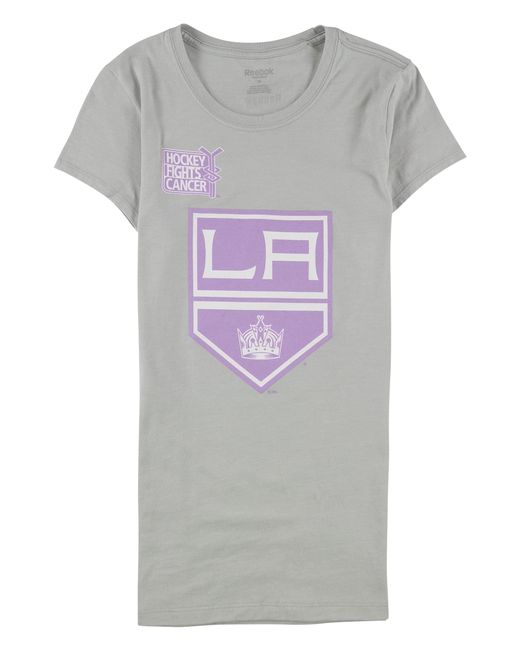Reebok Gray S Hockey Fights Cancer La Kings Graphic T-shirt