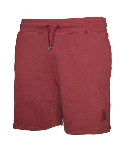 The North Face Red 's Garment Dye 7" Fleece Shorts for men