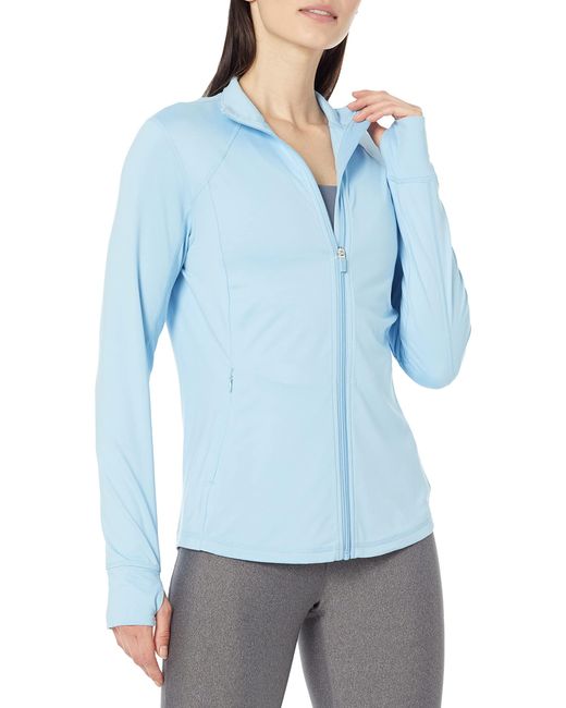 Amazon Essentials Blue Brushed Tech Stretch Full-zip Jacket