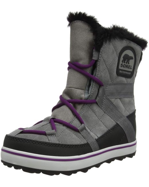 Sorel Glacy Explorer Shortie Snow Boot in Black | Lyst