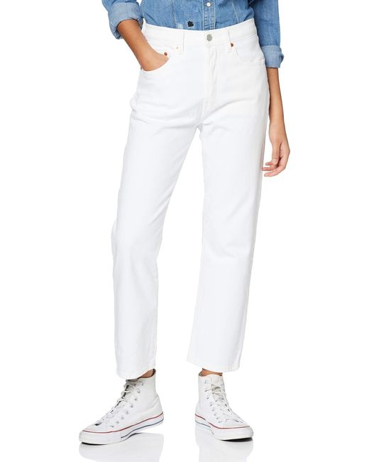 Levi's Denim Damen 501 Crop Boyfriend Jeans in Weiß | Lyst DE