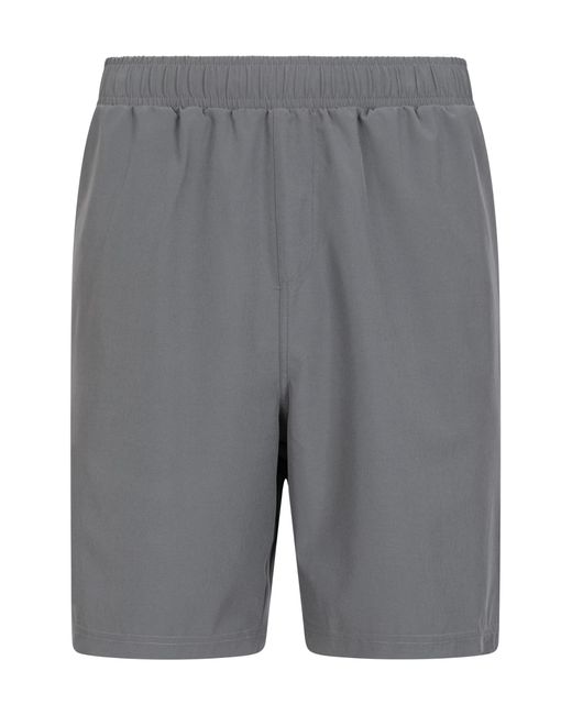 Mountain Warehouse Gray Hurdle Mens Running Shorts - Lightweight, Quick Wick, Elastic Waistband Pants, Mesh Pockets - Best For Spring for men