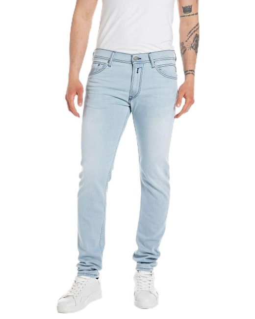 Jeans da uomo con power stretch di Replay in Blue