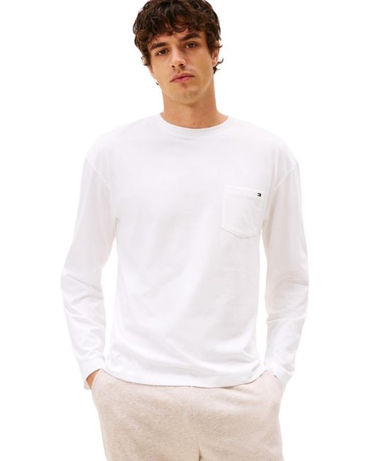 Tommy Hilfiger 's Long Sleeve Pocket T-shirt With Round Neck in