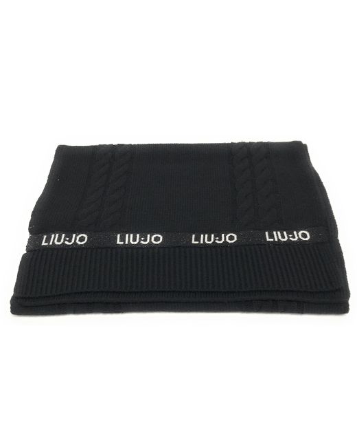 Liu Jo Black Sciarpa in maglia colore nero C24LJ10 TF3232 NERO