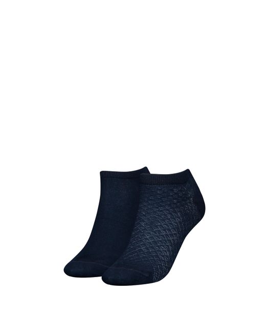 Tommy Hilfiger Blue Diamond Structure Short Socks 2 Pairs Eu 35-38 Woman