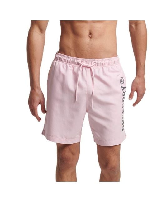 Superdry Pink Code Core Sport 17 Inch Swim Briefs for men