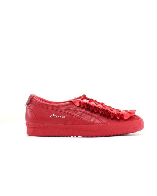 Asics Onitsuka Tiger X Disney Red Leather S Lace Up Trainers D8h0l 2323