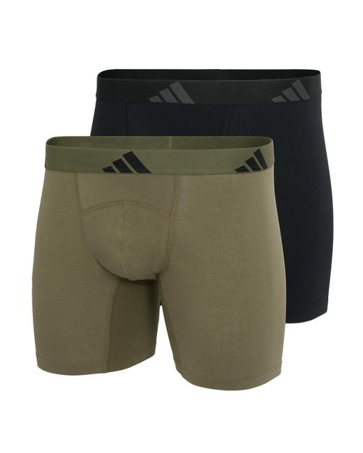 Herren Unterwäsche Bosershorts 2er Pack Boxer Brief Adidas de hombre de color Green