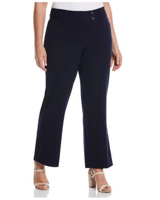Rafaella Blue Plus Size Curvy Fit Boot Cut Pant
