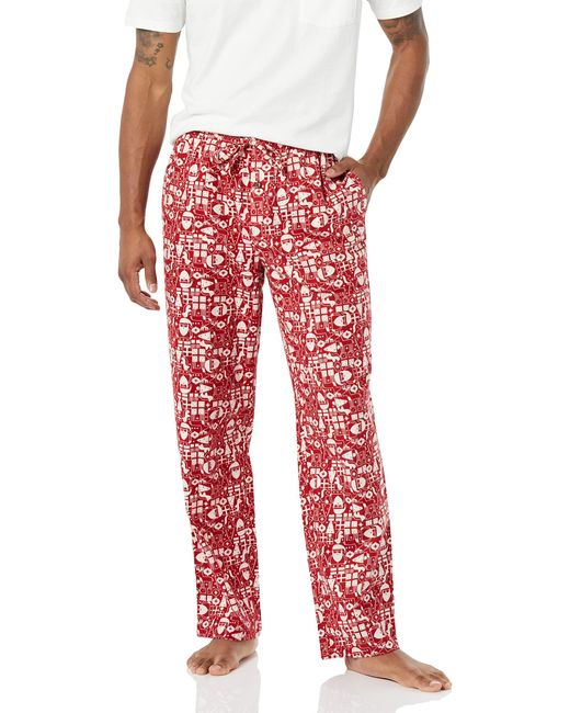Mae90005fl18 Pantalones de Pijama Amazon Essentials de hombre de color Red