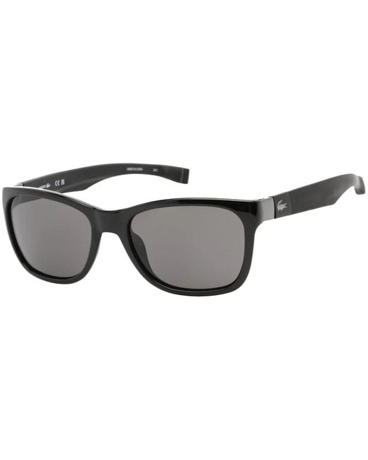 Lacoste Wayfarer Style Sunglasses In Matte Black 54 Grey for men