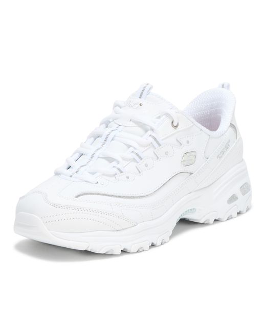 Skechers White D'lites Winning Choice Hands Free Slip Ins Sneaker