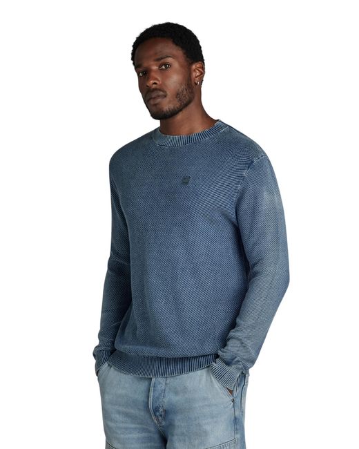 G-Star RAW Blue Moss Knitted Sweater for men