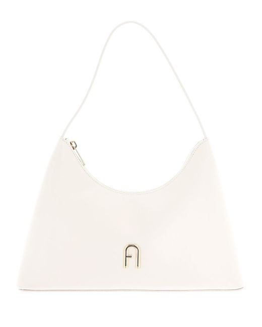 Pelle borsa a tracolla Diamante Shoulder Bag Panna bianco di Furla in Natural