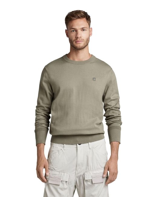 G-Star RAW Premium Core R Knit Sweater in het Gray voor heren