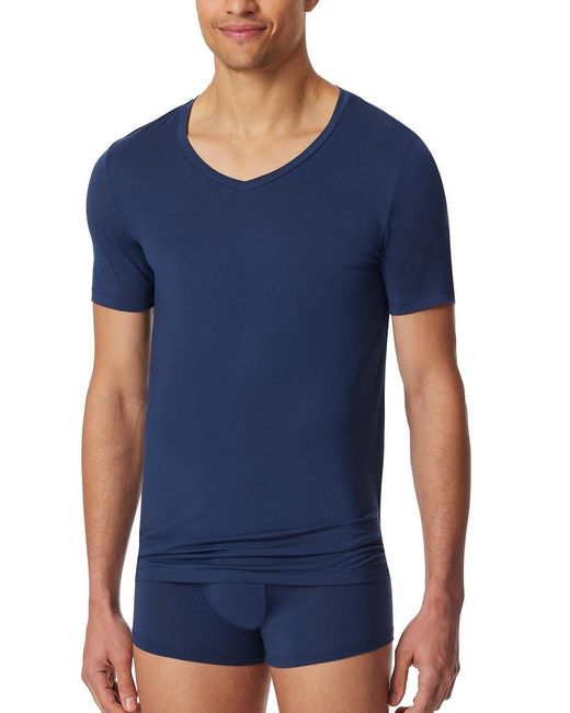 Schiesser T-Shirt V-Ausschnitt-Premium Modal Unterhemd in Blue für Herren