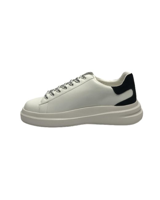 Scarpe Uomo Sneaker Elba carryover in Pelle White/Blu US24GU10 FMPVIBSUE12 39 di Guess in Black da Uomo