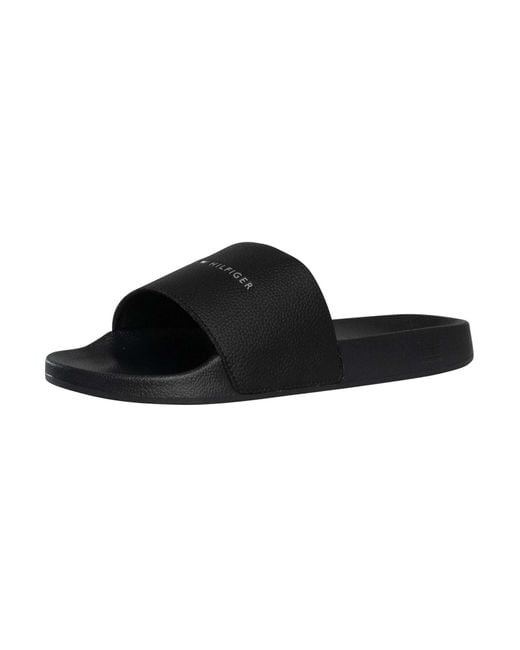 Tommy Hilfiger Black 's Nyc Elegant Pool Slides for men