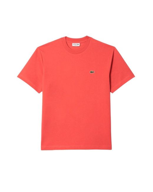 Lacoste Klassischer Baumwollpunkt geschnitten T -Shirt in Red für Herren