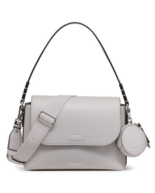Calvin Klein Gray Millie 2 In 1 Flap Shoulder Bag & Crossbody