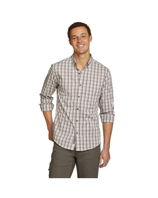 Eddie Bauer Gray Voyager Flex Long-sleeve Shirt for men