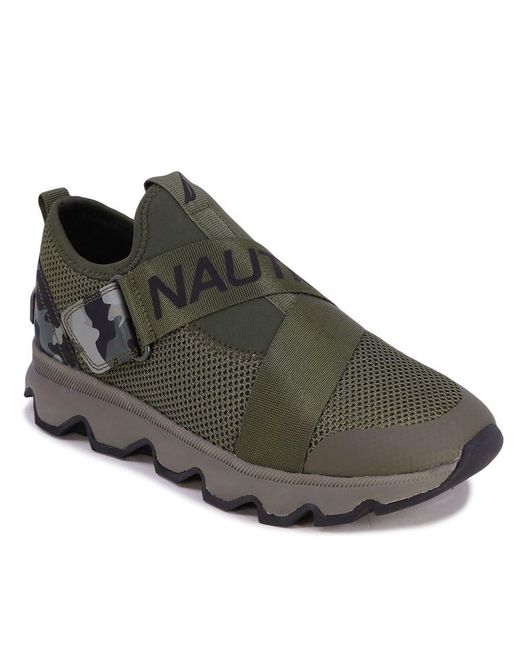 Fashion Sneaker Lace-Up Jogger Running Shoe-Brenna-Olive Camo-6.5 Nautica en coloris Brown