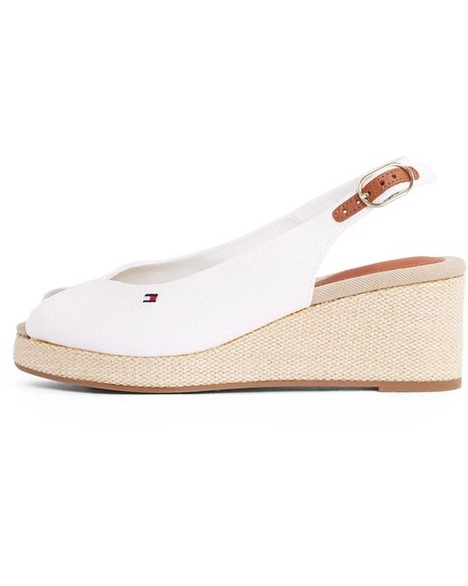 Espadrilles Compensées Flag Mid Slingback Bride Réglable Tommy Hilfiger en coloris Black