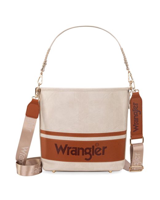 Wrangler Brown Hobo Shoulder Handbag For Weave Bucket Bag