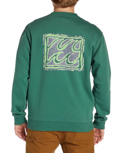 Billabong Green Short Sands Crewneck Sweatshirt for men