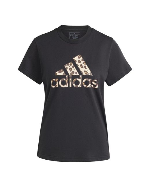 Adidas T-shirt Met Dierenprint Voor in het Black