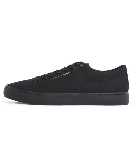 Baskets Vulcanisées Core Canvas Basses Tommy Hilfiger pour homme en coloris Black