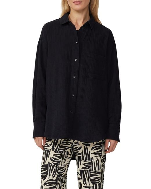 S.oliver Black Oversized Bluse aus Musselin