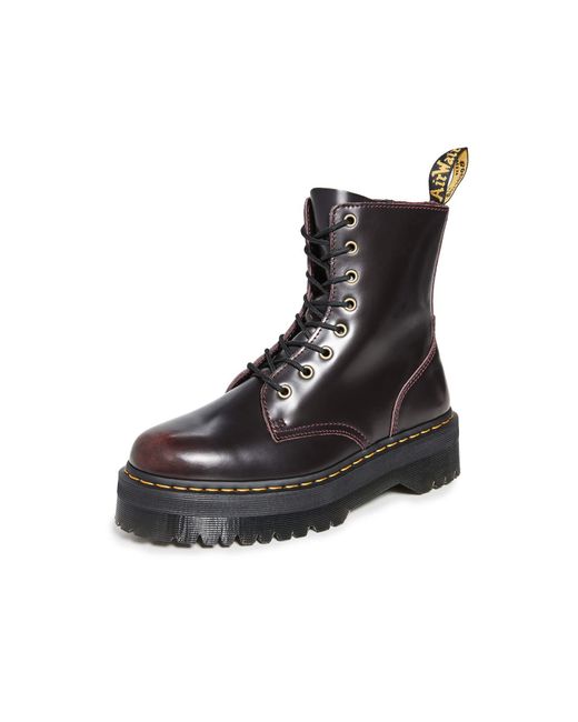 Dr. Martens Jadon Arcadia Platform Leather Lace Up Boot Cherry Red