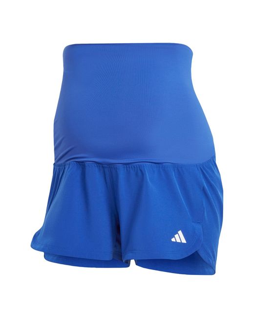 Adidas Blue Pacer Woven Stretch Training Maternity Shorts –