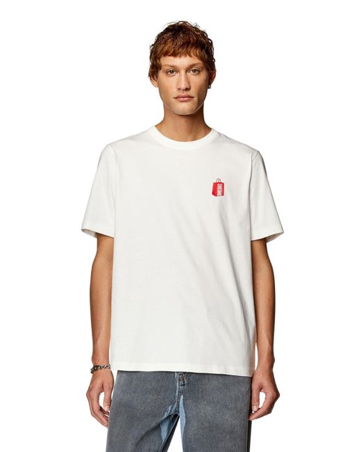 T-shirt con stampa bag di DIESEL in White da Uomo