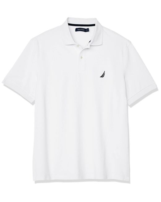 Nautica Short Sleeve Solid Cotton Pique Polo Shirt Poloshirt in White für Herren