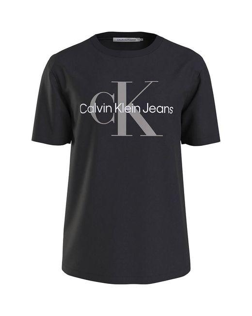 Calvin Klein Black Seasonal Monologo Short Sleeve T-shirt for men