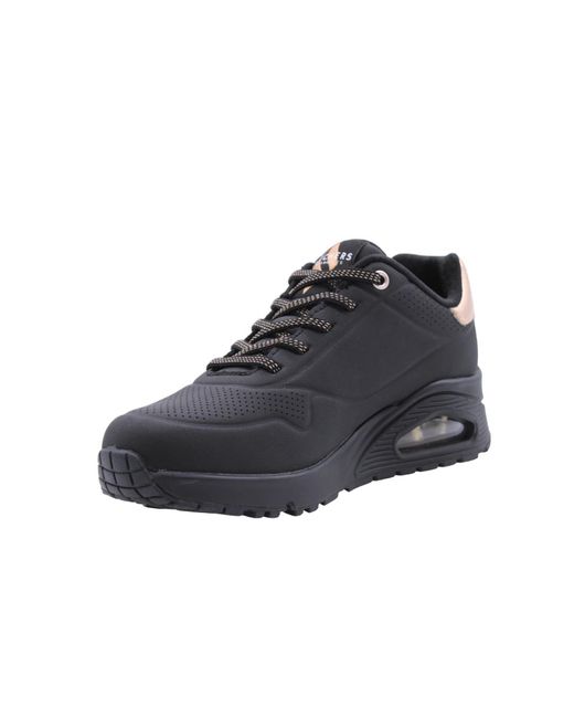 Skechers Black UNO-Shimmer Away Sneakers