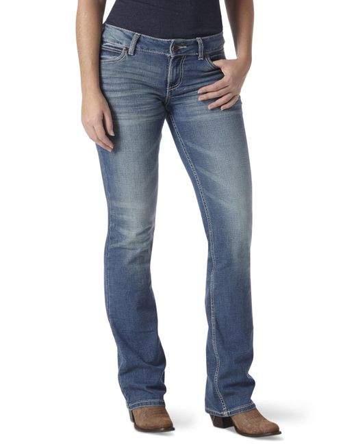 Wrangler Blue Retro Sadie Low Rise Stretch Boot Cut Jeans