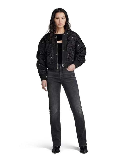 G-Star RAW Black Cropped Party Bomber