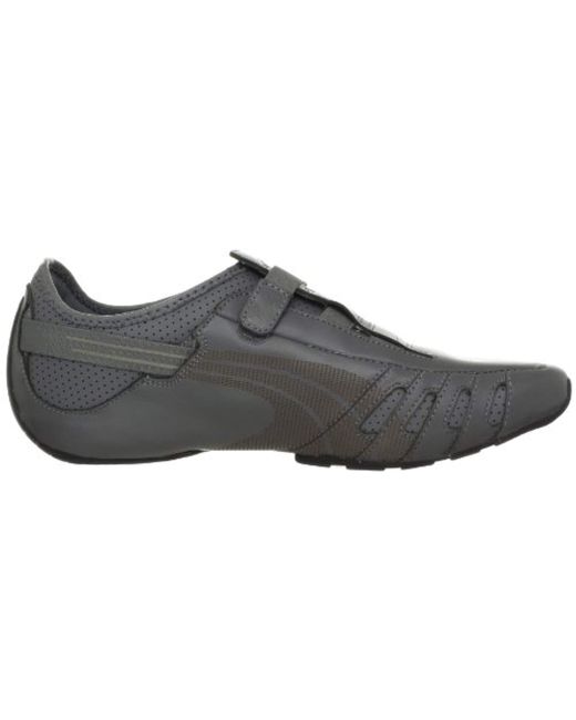 PUMA Vedano Leather Slip-on Shoe in Gray for Men | Lyst