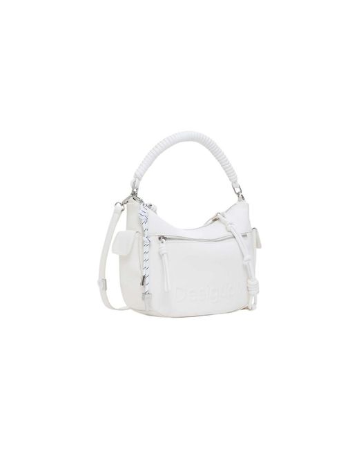 Sac Desigual BAG_DEJAVU POSADAS ECRU Femme - Élégant Et Pratique En Effet Cuir Blanc