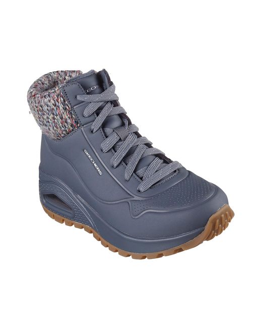 Skechers Black Uno Rugged Darling Daze Ankle Boots Grey