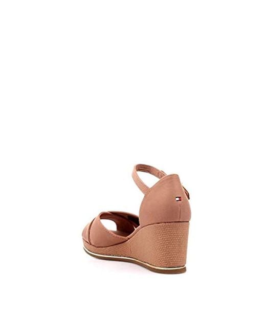 tommy hilfiger feminine mid wedge sandal basic