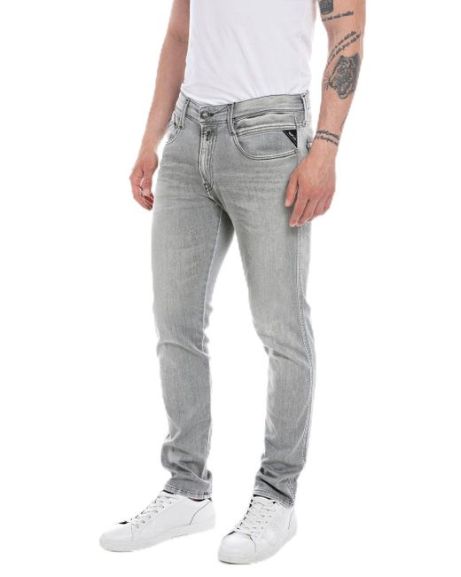 Replay Gray Men's Jeans With Super Stretch
