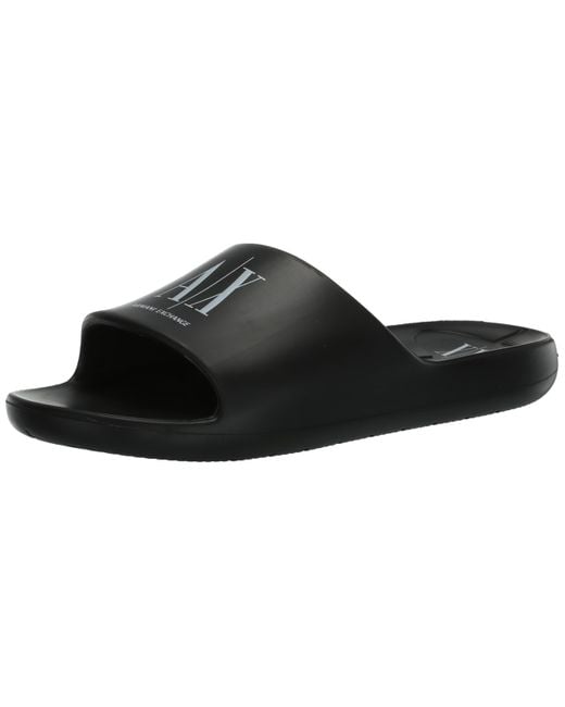 Emporio Armani Black A | X Armani Exchange Icon Slide Sandal for men
